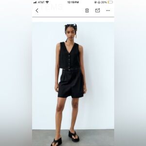 Black Zara knit tailored vest